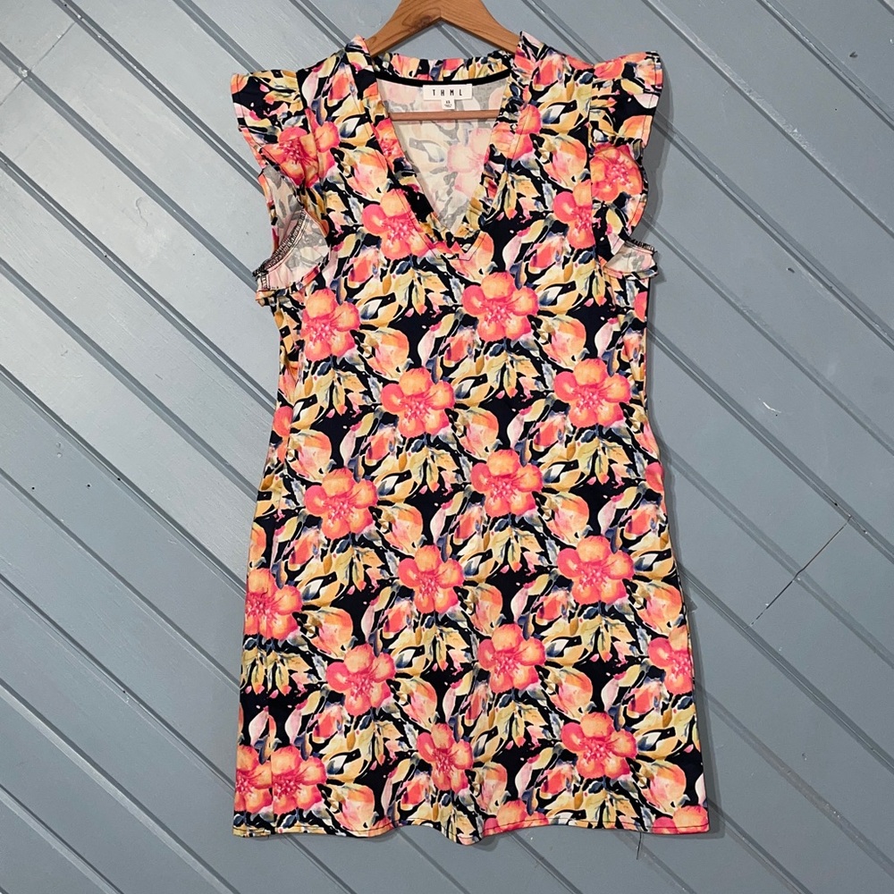 THML Multicolor Floral Sleeveless Mini Dress
